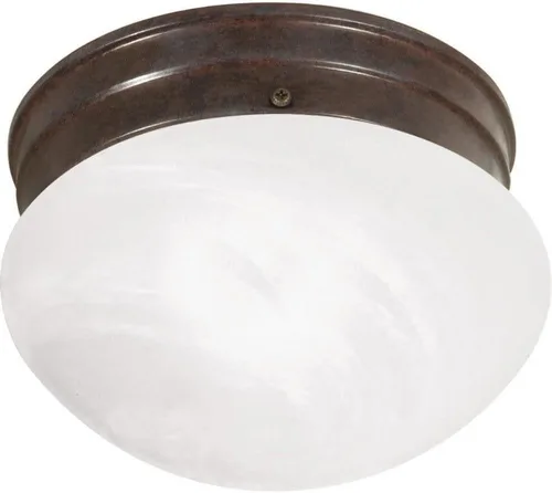 Vista 29 de Nuvo Lighting SF76/676 Lámpara de dos luces con pantalla de hongo, bronce antiguo/vidrio de alabastro