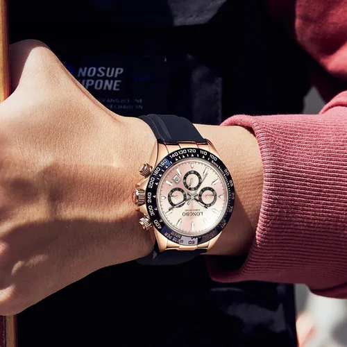 Vista 6 de devaco Relojes luminosos del cronógrafo del calendario de los hombres, relojes de moda de los hombres