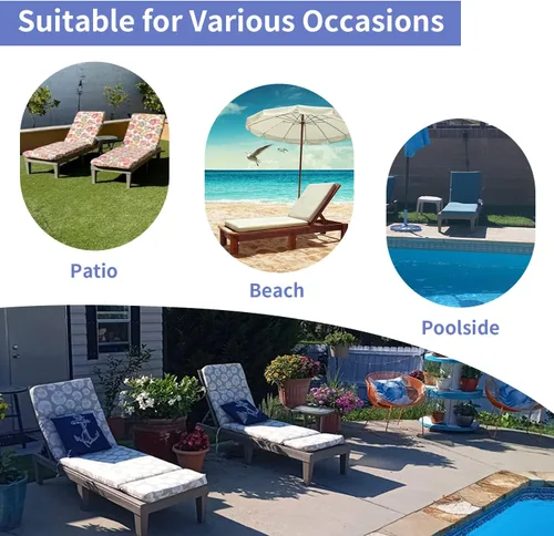 Vista 8 de Chaise Lounge para exteriores, 2 piezas, juego de 2 sillas ajustables para piscina, tumbonas impermeables, tumbonas para todo tipo de clima