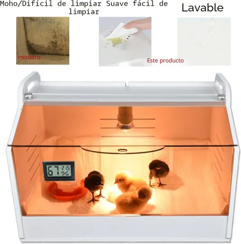 Vista 2 de Caja inteligente para cría 10-15 recién nacidos, pollitos, codorniz, pájaros, animales pequeños, incubadoras manuales, calentador de aves de corral