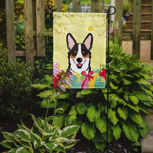 Vista 751 de Caroline's Treasures BB1923GF Bandera decorativa para jardín con diseño de Border Collie, para caza de huevos de Pascua, para jardín, jardín, patio