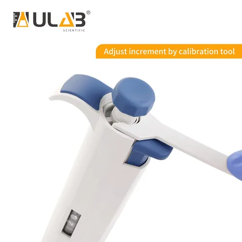 Vista 5 de ULAB Pipetador de un solo canal, micro pipetas de volumen ajustable, Vol.Range.0.1-2.5μl, ULH1015