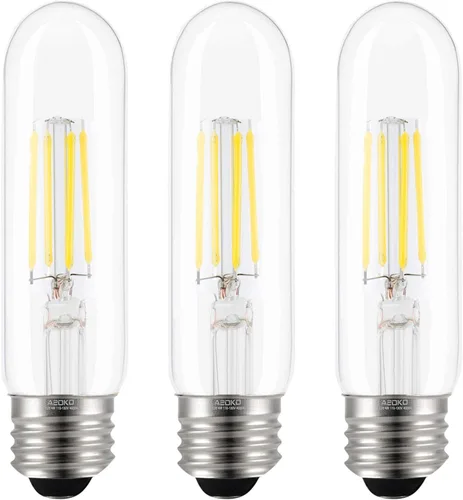 Vista 10 de Bombillas LED T10 de 2200 K blanco cálido, bombillas Edison tubulares de color ámbar de 4 W, base media E26, equivalente a 40 vatios, tubo