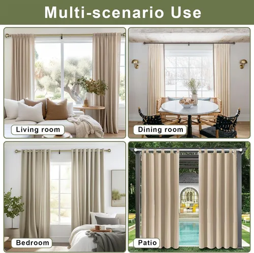 Vista 7 de Barras de cortina de ventana de 28 a 48 pulgadas, barra de cortina ajustable de 1 pulgada de diámetro, barra de cortinas decorativa resistente