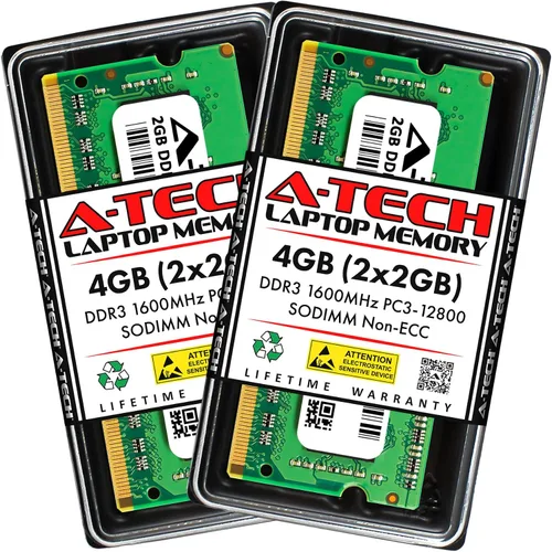 Vista 29 de A-Tech - Módulo de memoria RAM SODIMM para portátil de 1 GB DDR3 1066 MHz PC3-8500 CL7, 1,5 V, 204 pines, sin ECC, SO-DIMM para portátiles