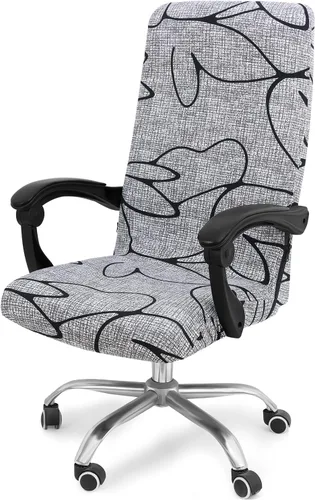 Vista 24 de Smiry fundas elásticas estampadas para silla de oficina de computadora, fundas universales para sillas giratorias de escritorio, extraíbles