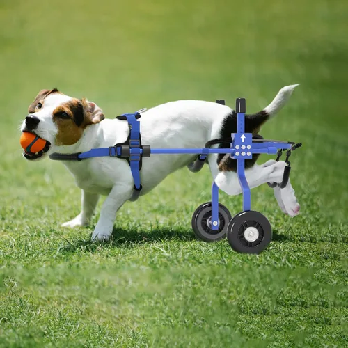 Vista 6 de Silla de ruedas para perros para patas traseras, carritos ajustables para perros con ruedas para patas traseras discapacitadas, tipo remolque