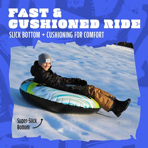 Vista 4 de Deslizador flexible para nieve Flotador inflable redondo de piscina, para niños y adultos