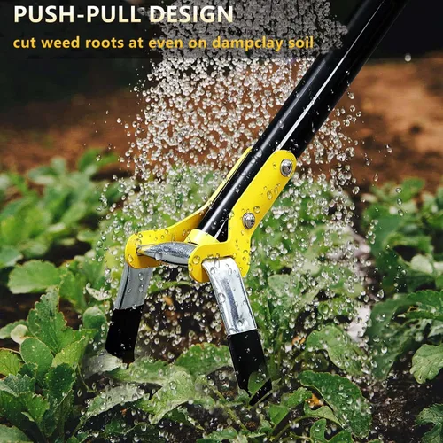 Vista 7 de BsBsBest Herramienta de jardín de azada de estribo con mango largo ajustable de 54 pulgadas, ideal para malas hierbas en el patio trasero, huerto