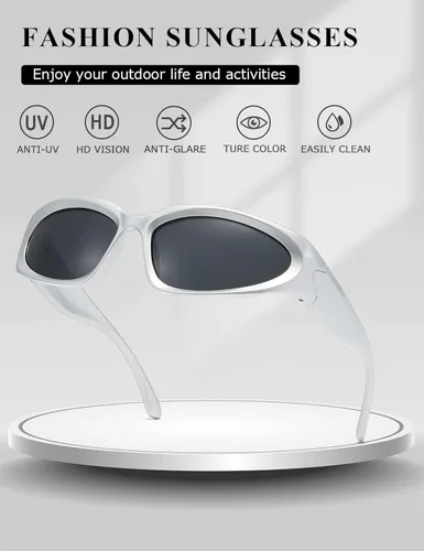 Vista 7 de kimorn Y2K K1273 - Lentes de sol polarizados envolventes para mujeres y hombres Swift Oval Fashion Sport Shades