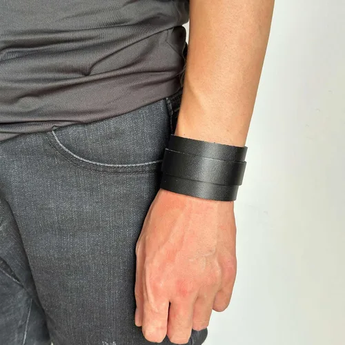 Vista 2 de Xusamss Pulsera ancha de cuero Punk Rock