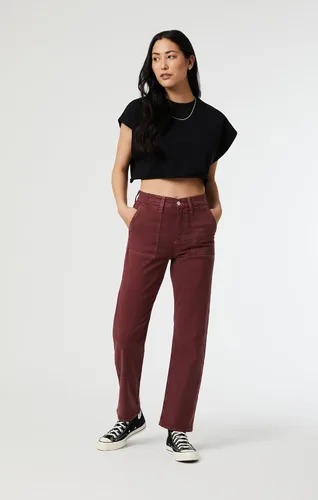 Vista 2 de Mavi Shelia - Pantalones rectos de tiro alto con bolsillo frontal para mujer