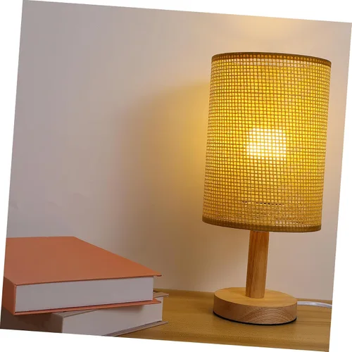 Vista 6 de Baluue Pantalla pequeña de ratán E27 de repuesto de pantalla de lámpara colgante bohemia, cubiertas de luz cilíndrica, pantalla tejida para lámparas