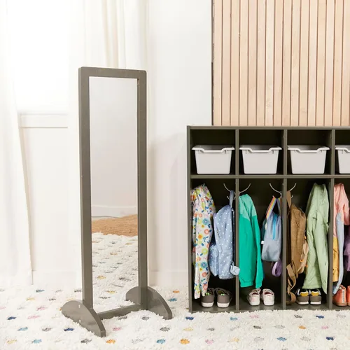 Vista 12 de ECR4Kids Espejo bidireccional de una sola cara de madera, muebles para niños, lavado gris Durable birch, GREENGUARD Gold Certified