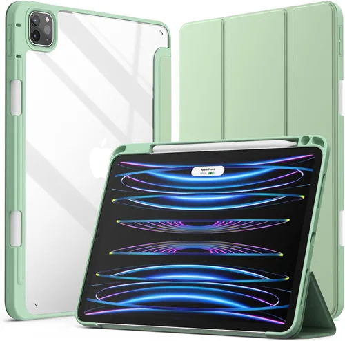 Vista 8 de JETech - Funda para iPad Pro 11" 4/3/2/1, color negro Cover for 2022/2021/2020/2018 Model, Clear Back, Pencil Holder, Slim Shockproof, Tri-Fold