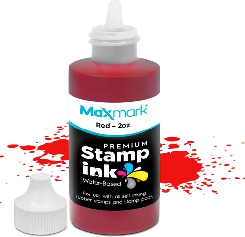 Vista 67 de MaxMark Premium - Tinta de recarga con punta de control en botella para sellos autoentintados, color negro - 1 onza