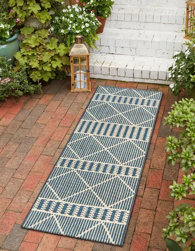 Vista 23 de Unique Loom Outdoor Trellis Collection - Alfombra de área - Dalyan (2 x 3 pies, rectangular, negro/natural)