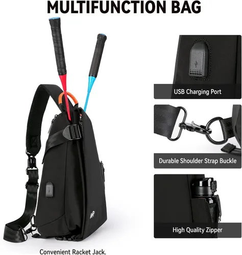 Vista 4 de Bolso bandolera antirrobo para hombres y mujeres, mochila pequeña con un hombro, bolsa de pecho y mochila resistente al agua, Mochilas Sling