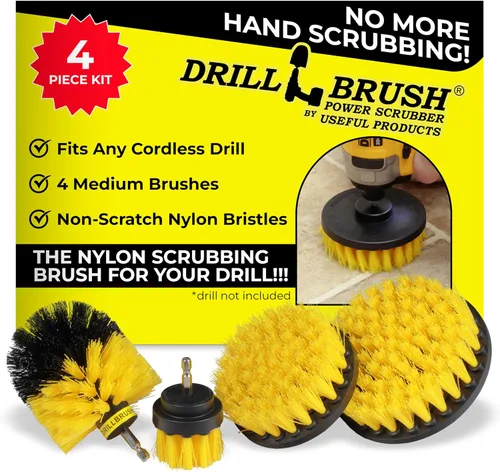 Vista 7 de Drillbrush Kit de limpieza para parrilla de barbacoa, cepillo seguro de nailon para parrilla, juego de cepillos de taladro, accesorios de limpieza