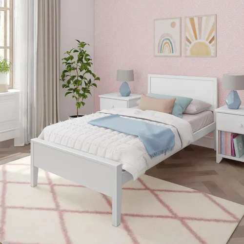 Vista 15 de Max & Lily Cama Full, Marco de Cama Full de Madera Maciza con Cabecera de Panel, Cama Full para Niños con Soporte de Listones de Madera, No Necesita
