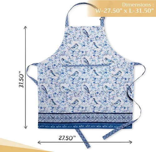 Vista 1181 de Maison d' Hermine Delantales para mujer con bolsillo, 100% algodón (27.50 x 31.50 pulgadas)
