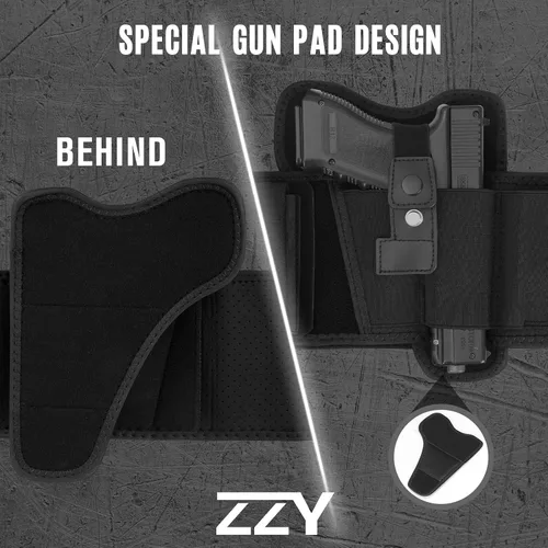 Vista 2 de ZZY Faja con funda para el vientre, Faja para hombres y mujeres, Funda para el vientre para portación oculta, Funda para la cintura para pistolas