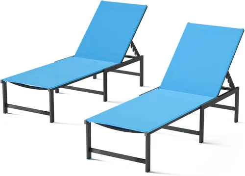 Vista 8 de Tumbona de aluminio para patio al aire libre, gris