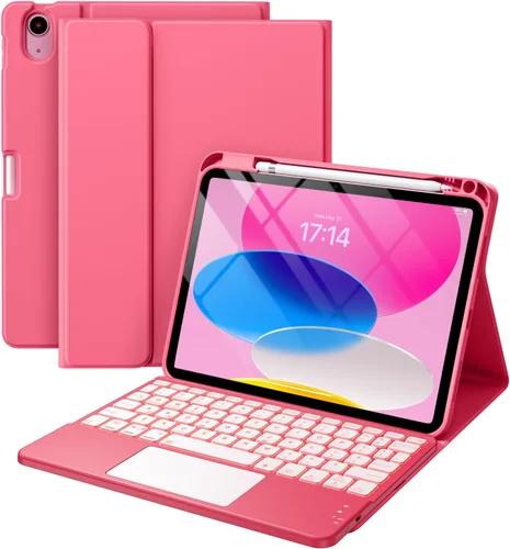 Vista 16 de Harvopu Funda compatible con iPad de 11ª y 10ª generación con teclado, funda tipo folio con soporte para Pencil, trackpad multitáctil