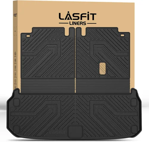 Vista 32 de LASFIT Alfombrillas para automóvil, para todo tipo de clima, elastómero termoplástico personalizable, accesorios para piso y carga de maletero