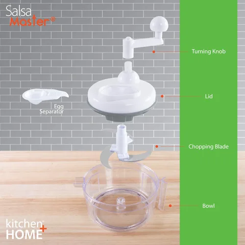 Vista 4 de Salsa Master. Máquina para hacer salsa, picar de alimentos, mezclar y batir. Manual.