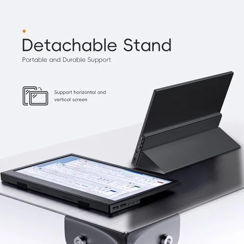 Vista 2 de JUSTTHINK Monitor portátil para laptop, 11.6", 1080P, pantalla LCD, 60Hz, montaje en pared y soporte de escritorio, conexión HDMI/USB-C, ligero