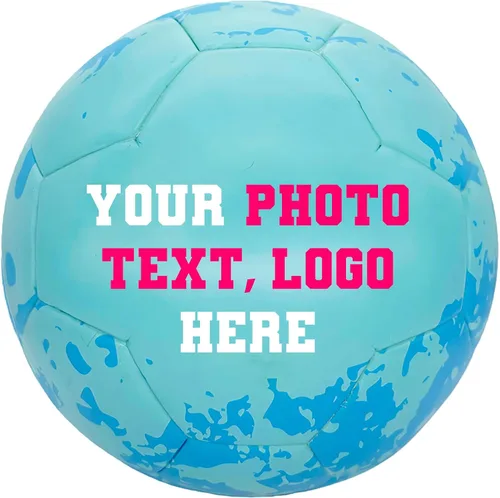 Vista 8 de Balón de fútbol personalizado – Nombre, foto, número o logotipo – Pelota de partido y entrenamiento de tamaño oficial 5 – Pelota de regalo de cuero