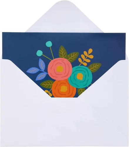 Vista 4 de Tarjetas de felicitación para ella: Floral y geométrica, Floral
