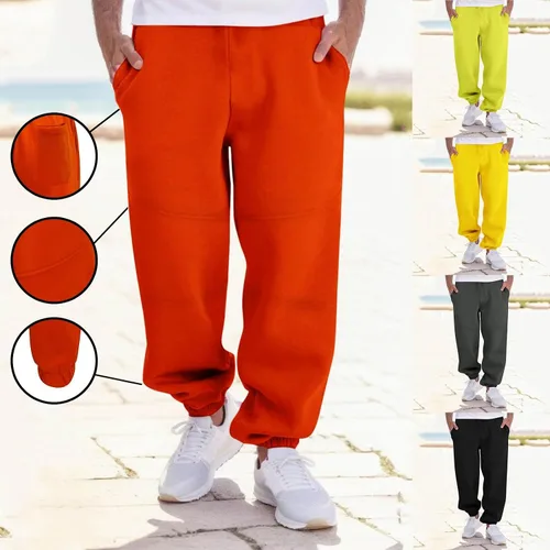 Vista 6 de Pantalones deportivos para hombre, ajuste holgado, pantalones deportivos para hombre, pantalones deportivos de ajuste holgado, con cordón y bolsillo
