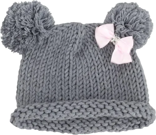 Vista 2 de zefen Bestknit - Gorro de punto con pompón, diseño de ganchillo