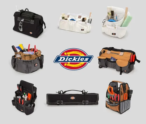 Vista 7 de Dickies Bolsa de trabajo de lona duradera de 16 pulgadas para pintores, carpinteros y constructores, cremallera resistente, asas reforzadas, Negro