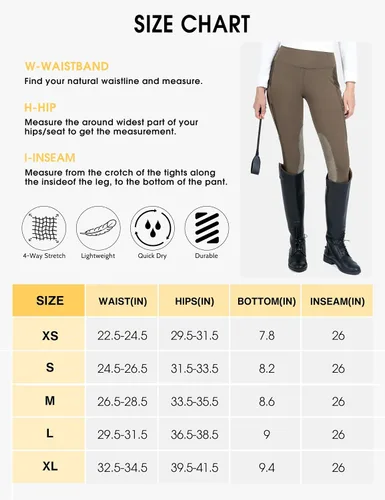 Vista 7 de FitsT4 - Mallas de equitación para mujer con bolsillos con cremallera, parche en la rodilla, malla de enfriamiento, pantalones ecuestres