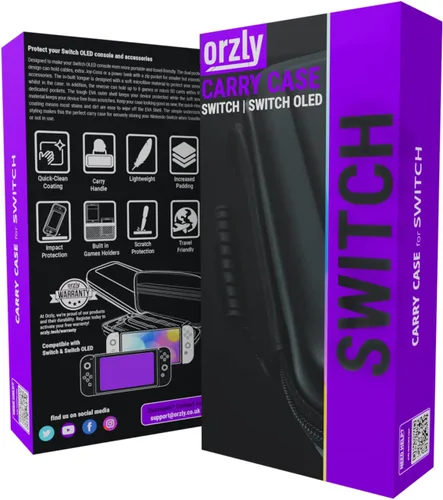 Vista 2 de Orzly Funda de transporte para Nintendo Switch OLED y Switch Consola Funda protectora rígida portátil de viaje para consola Nintendo Switch