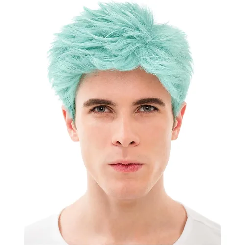 Vista 10 de Peluca marrón para hombre, corta, esponjosa, recta, pelo en capas Natural Marrón