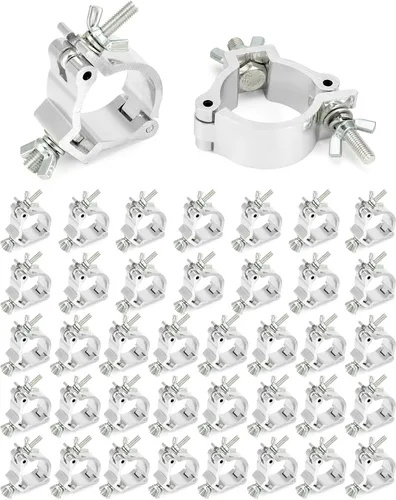 Vista 8 de QWORK Abrazadera de luz de escenario, paquete de 20 abrazaderas de iluminación de aleación de aluminio de alta resistencia de 2 pulgadas, capacidad