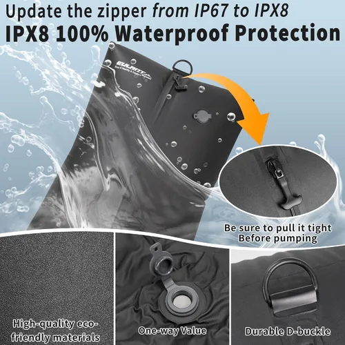 Vista 6 de Bolsas de vacío de viaje, bolsa de compresión de vacío impermeable IPX8 Bolsas de vacío para viajes con bomba sin batería, TSA bolsas