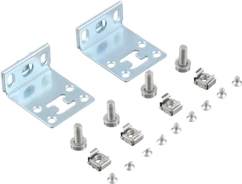 Vista 9 de Kit de montaje en rack para interruptor Ubiquiti, orejas de rack 1U para interruptores Ubiquiti serie 16/24/48