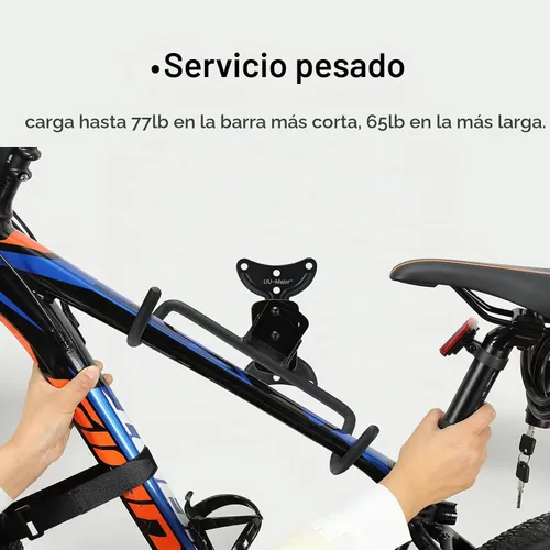 Vista 6 de UU-Major Soporte de pared para bicicleta, colgador de bicicleta resistente, gancho de bicicleta montado para pared de garaje, soporte horizontal