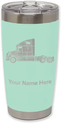 Vista 35 de LaserGram Taza aislada al vacío de 20 onzas, cabina de camión, grabado personalizado incluido (negro)