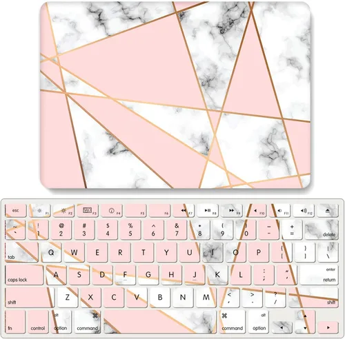 Vista 11 de IVY Funda de mármol geométrica para MacBook Air M2 (Modelos: A2681) Carcasa rígida con cubierta de teclado - A