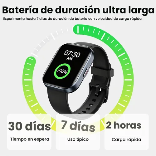 Vista 6 de Relojes inteligentes para hombre, Android y iPhone, 1.8 pulgadas HD Alexa reloj inteligente integrado con llamadas Bluetooth, IP68 impermeable Negro