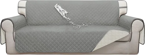 Vista 74 de ISSUNTEX Fundas de sofá de dos plazas con doble protección 100% impermeables para sala de estar, fundas para sofá de 2 cojines, protector de muebles