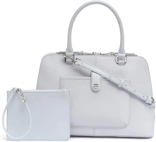 Vista 2 de Calvin Klein Blanche Pebble - Bolso de cuero para cúpula