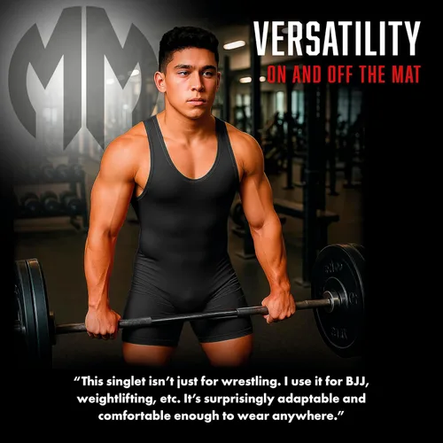 Vista 6 de Matman Edge Wrestling Singlet Hombres Niños Spandex Levantamiento de Pesas Color Sólido