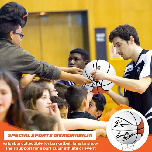 Vista 3 de Hiboom 1 Set Autograph Basketball with Acrylic Stand 1/3 marrón